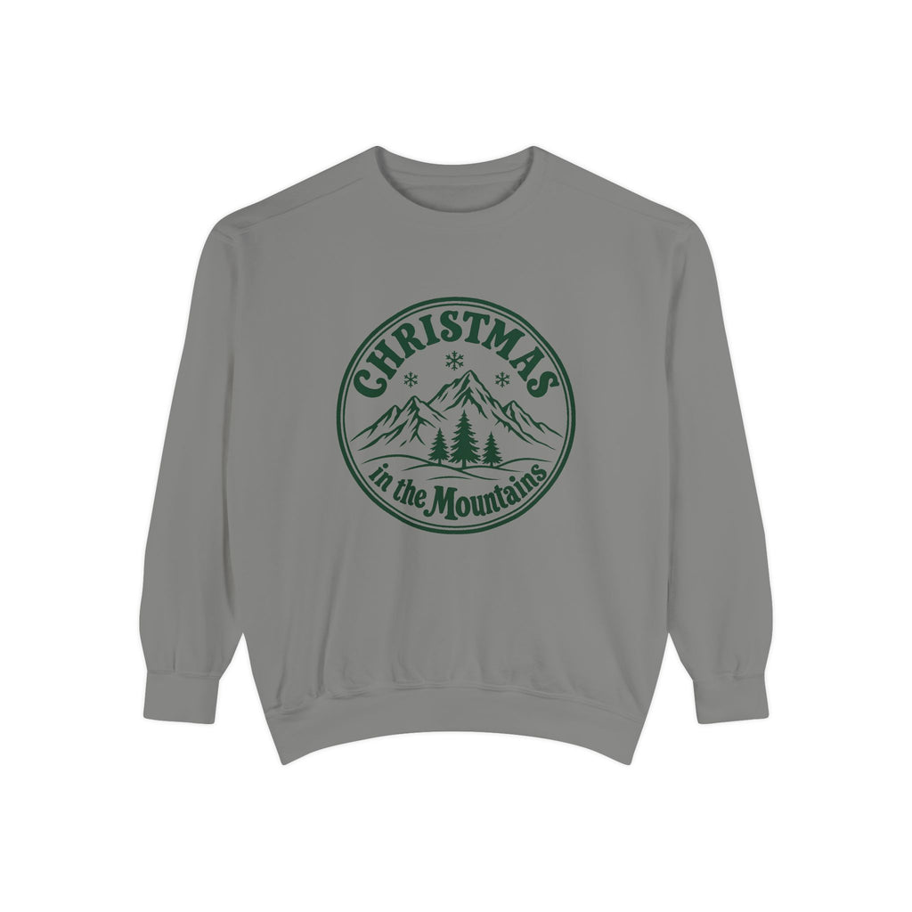 Christmas in the Mountains Sweatshirt – Grey