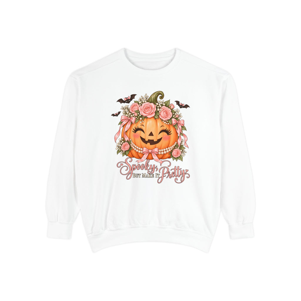 Spooky, But Make It Pretty Sweatshirt – White