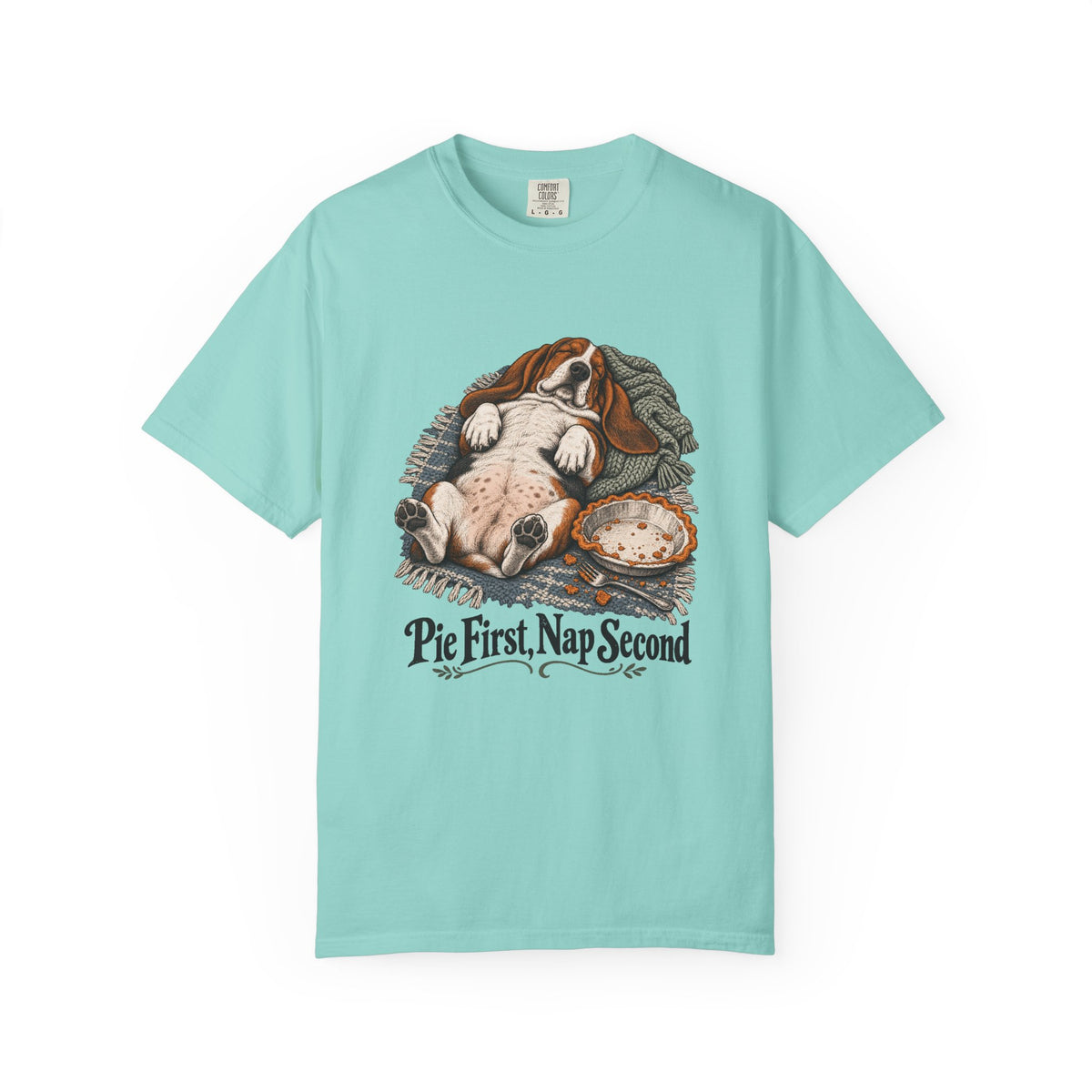 Pie First, Nap Second T-Shirt – Chalky Mint