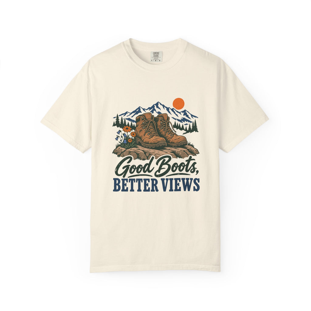 Good Boots, Better Views T-Shirt – Ivory