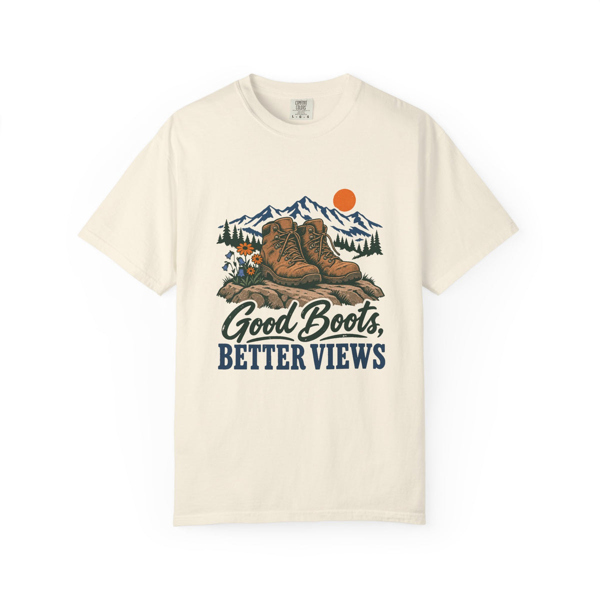 Good Boots, Better Views T-Shirt – Ivory
