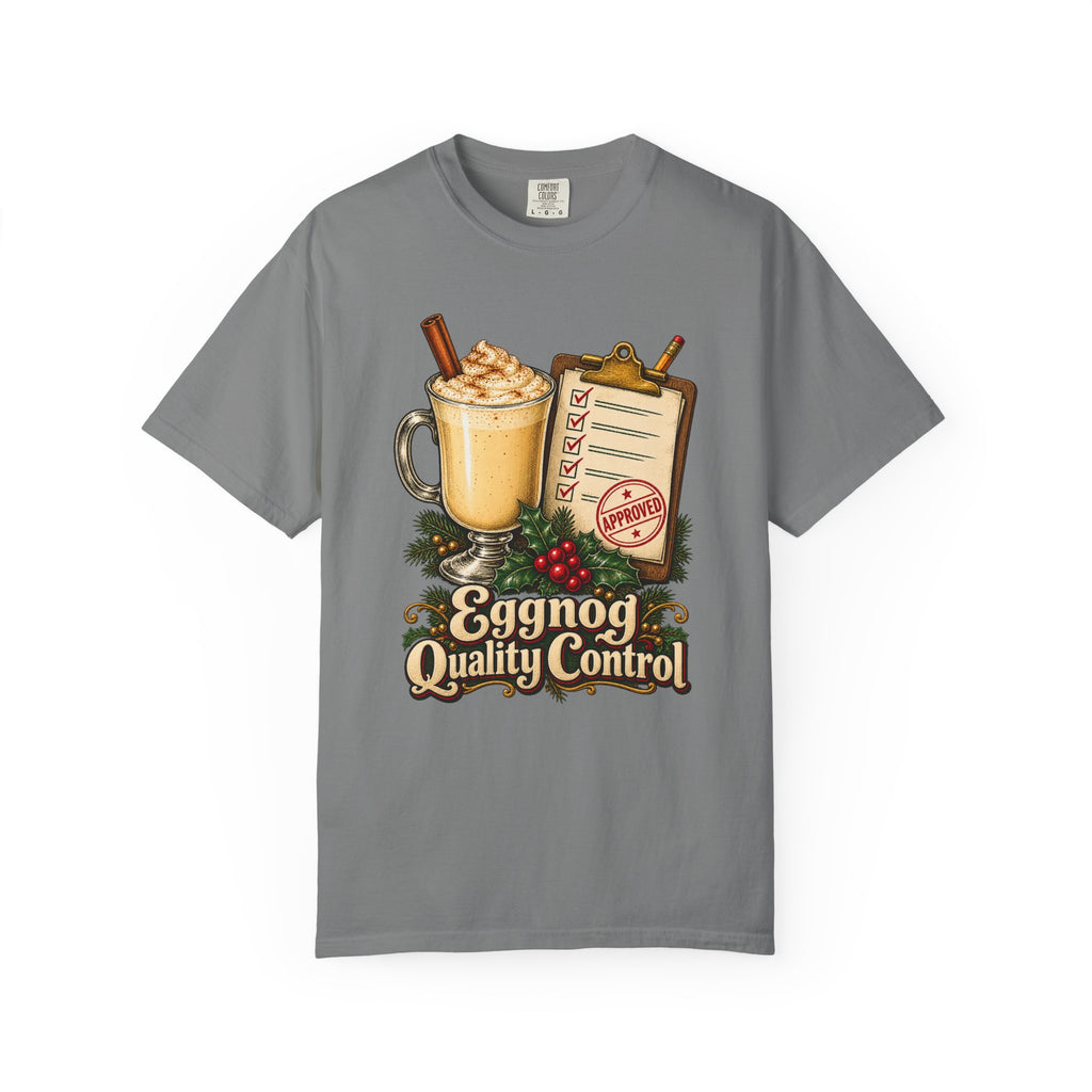 Eggnog Quality Control T-Shirt – Grey