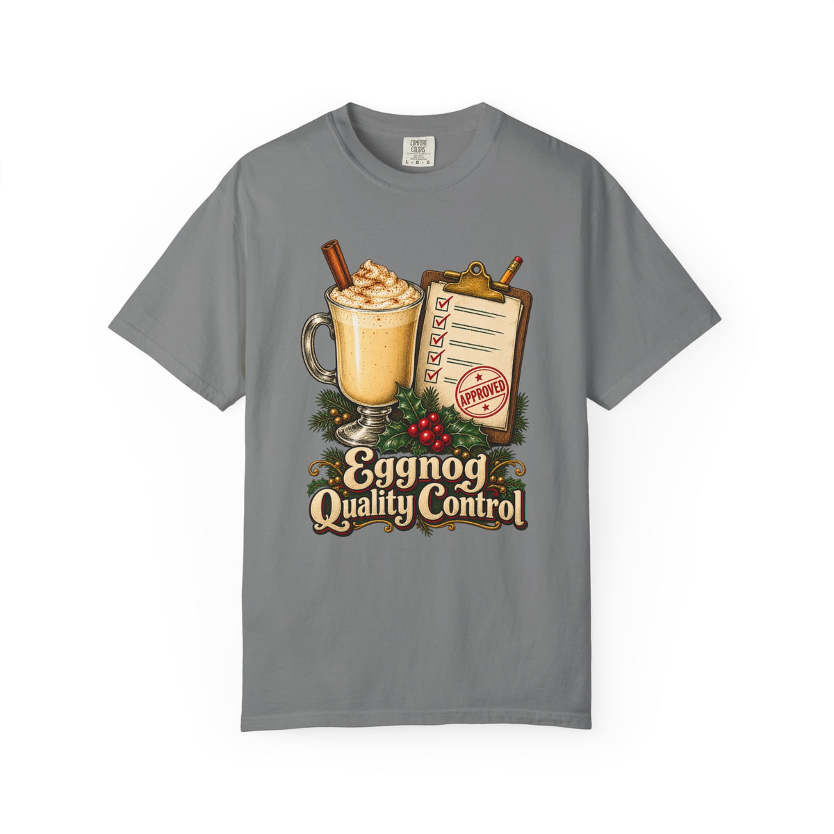 Eggnog Quality Control T-Shirt – Grey