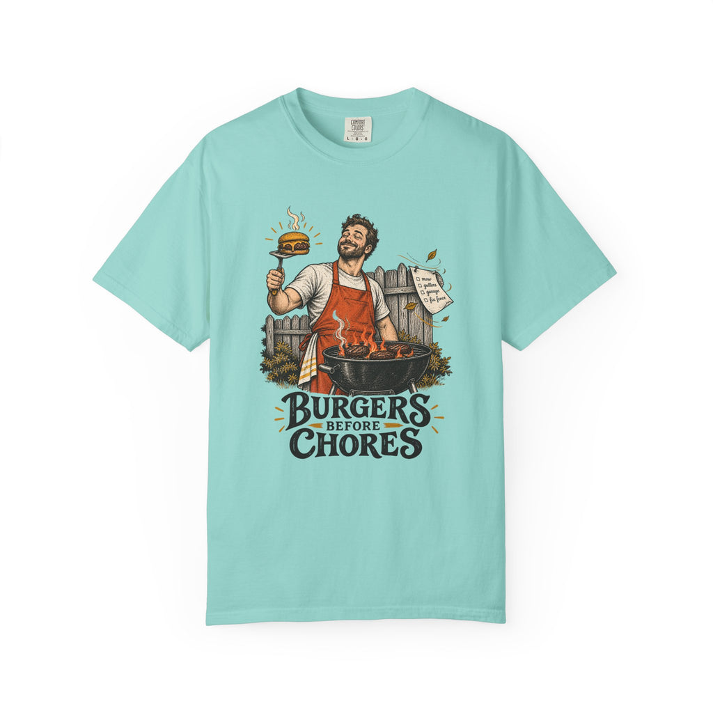 Burgers Before Chores T-Shirt – Chalky Mint