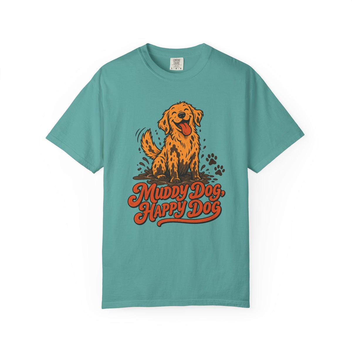 Muddy Dog, Happy Dog T-Shirt – Seafoam