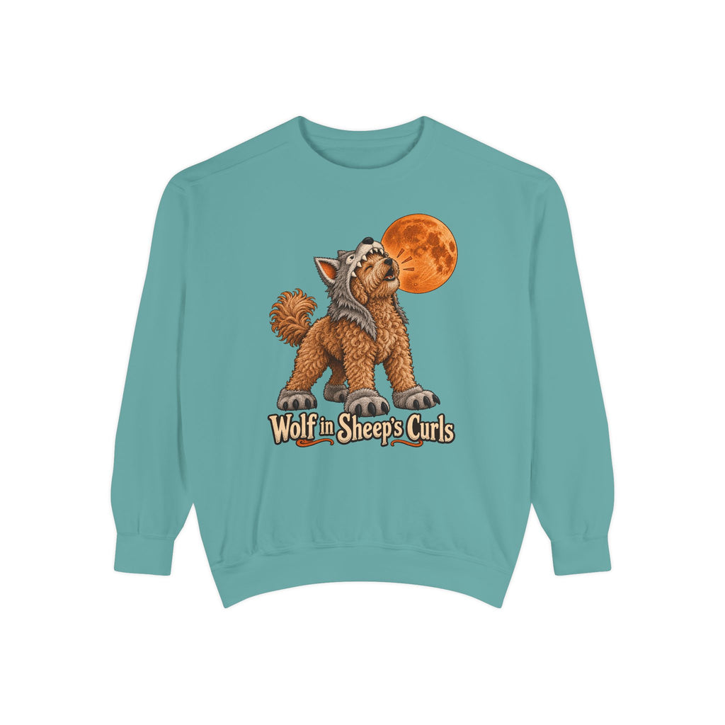 Wolf in Sheep's Curls Sweatshirt – Seafoam