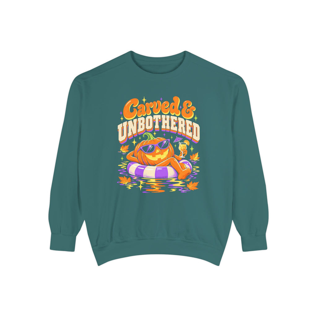 Carved & Unbothered Sweatshirt – Blue Spruce