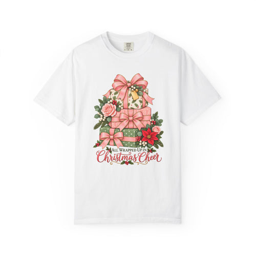 All Wrapped Up in Christmas Cheer T-Shirt – White