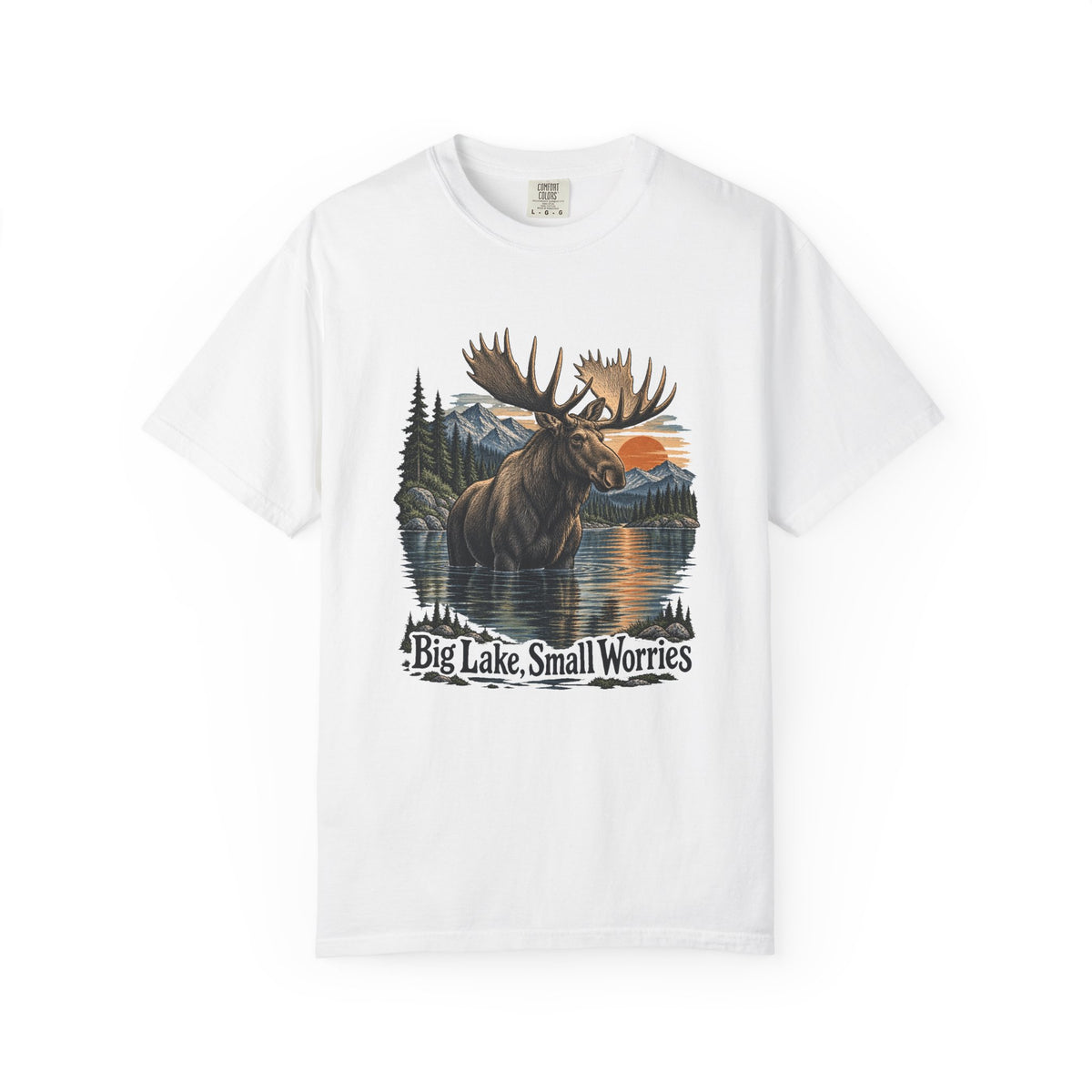 Big Lake, Small Worries T-Shirt – White