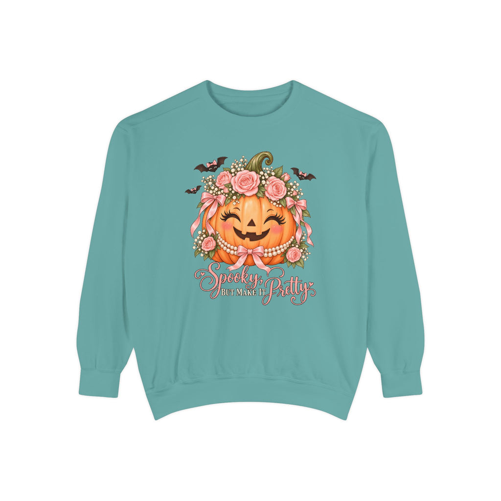 Spooky, But Make It Pretty Sweatshirt – Seafoam