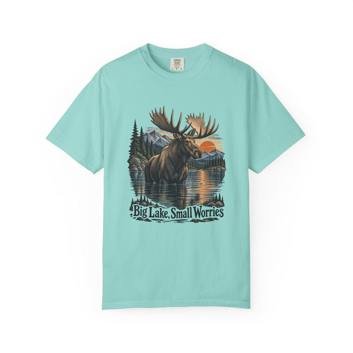 Big Lake, Small Worries T-Shirt – Chalky Mint