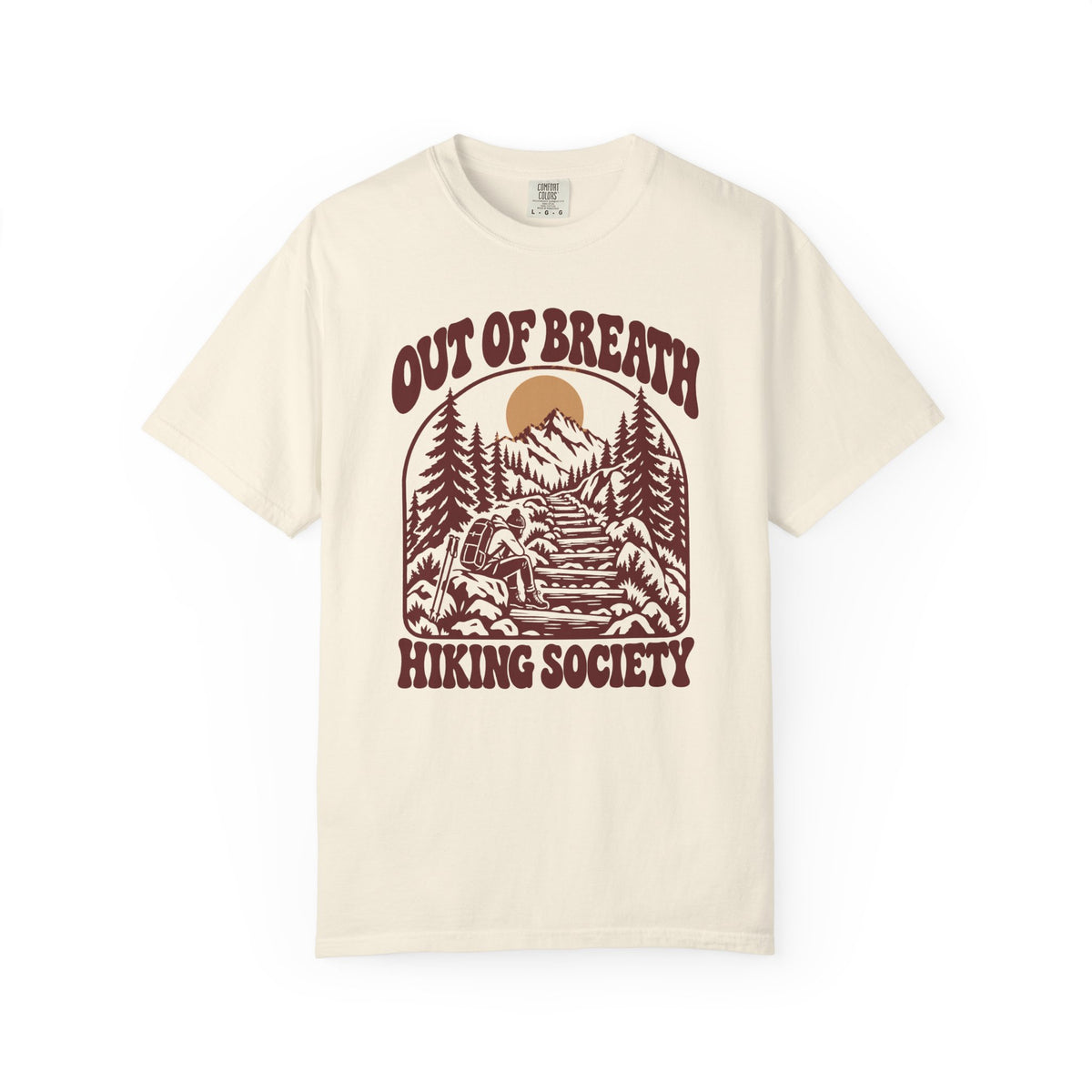 Out of Breath Hiking Society Log Steps T-Shirt