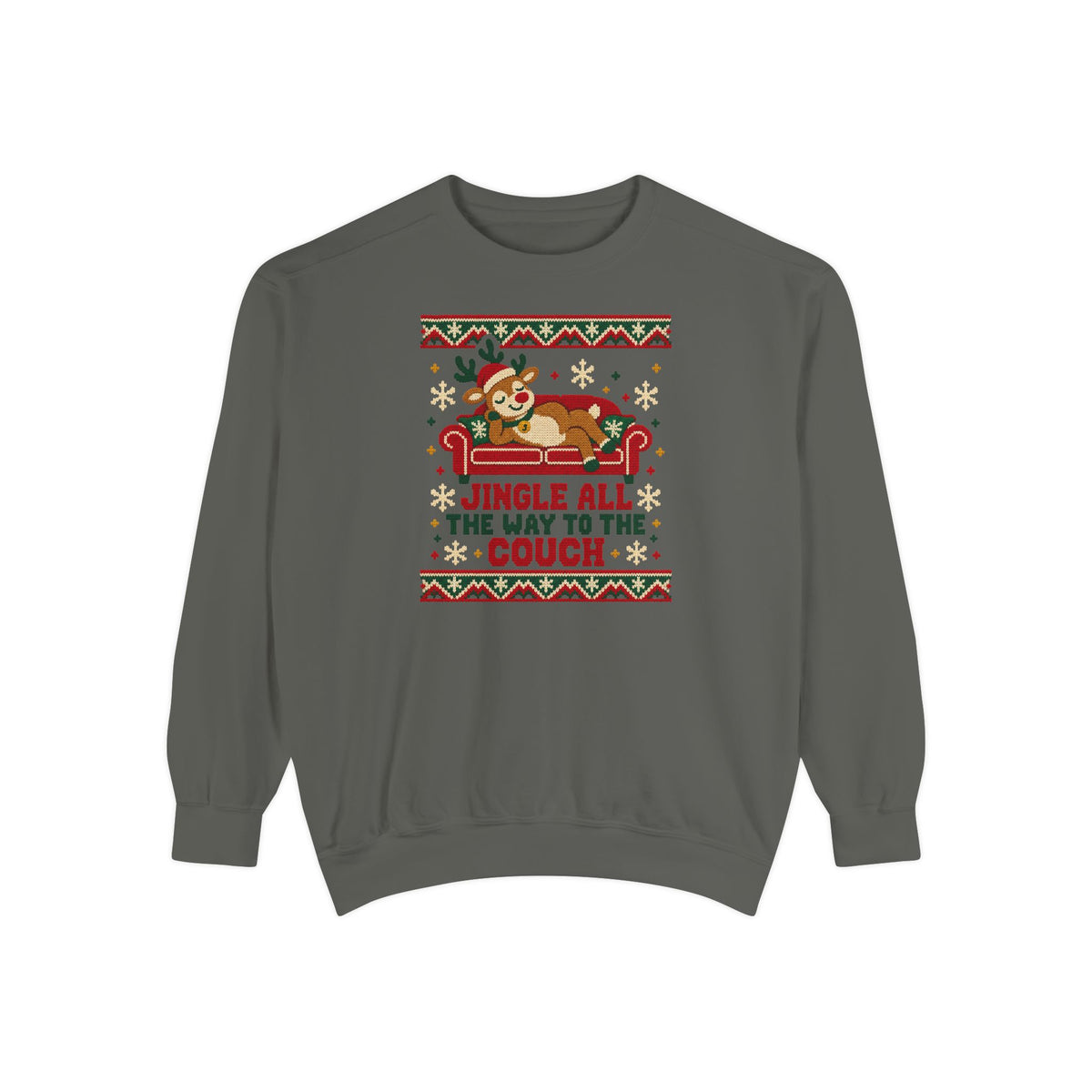 Jingle All the Way to the Couch Ugly Christmas Sweatshirt – Pepper