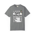 Christmas Spirit Nutrition Facts T-Shirt – Grey