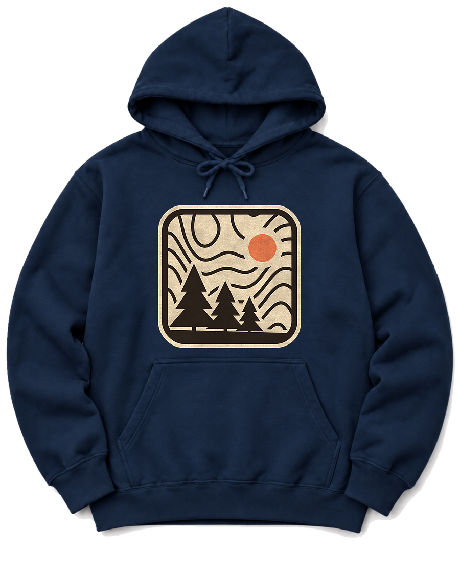 Topo Pines Hoodie - Navy