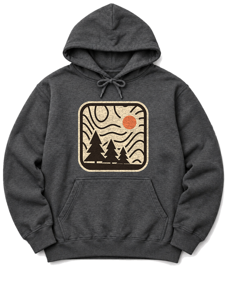 Topo Pines Hoodie - Dark Heather