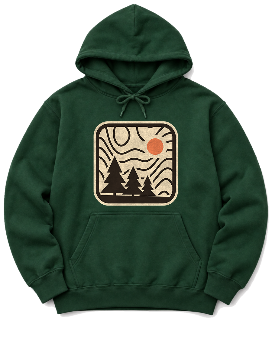 Topo Pines Hoodie - Forest Green