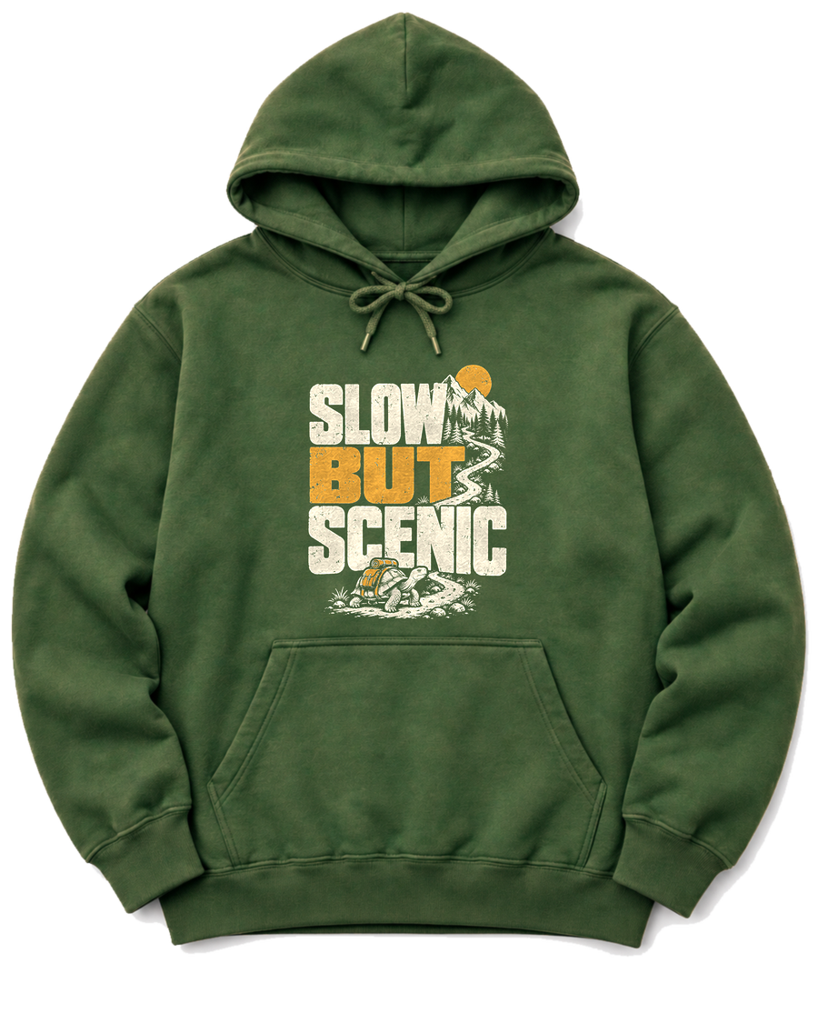 Slow but Scenic Hoodie - Military Green