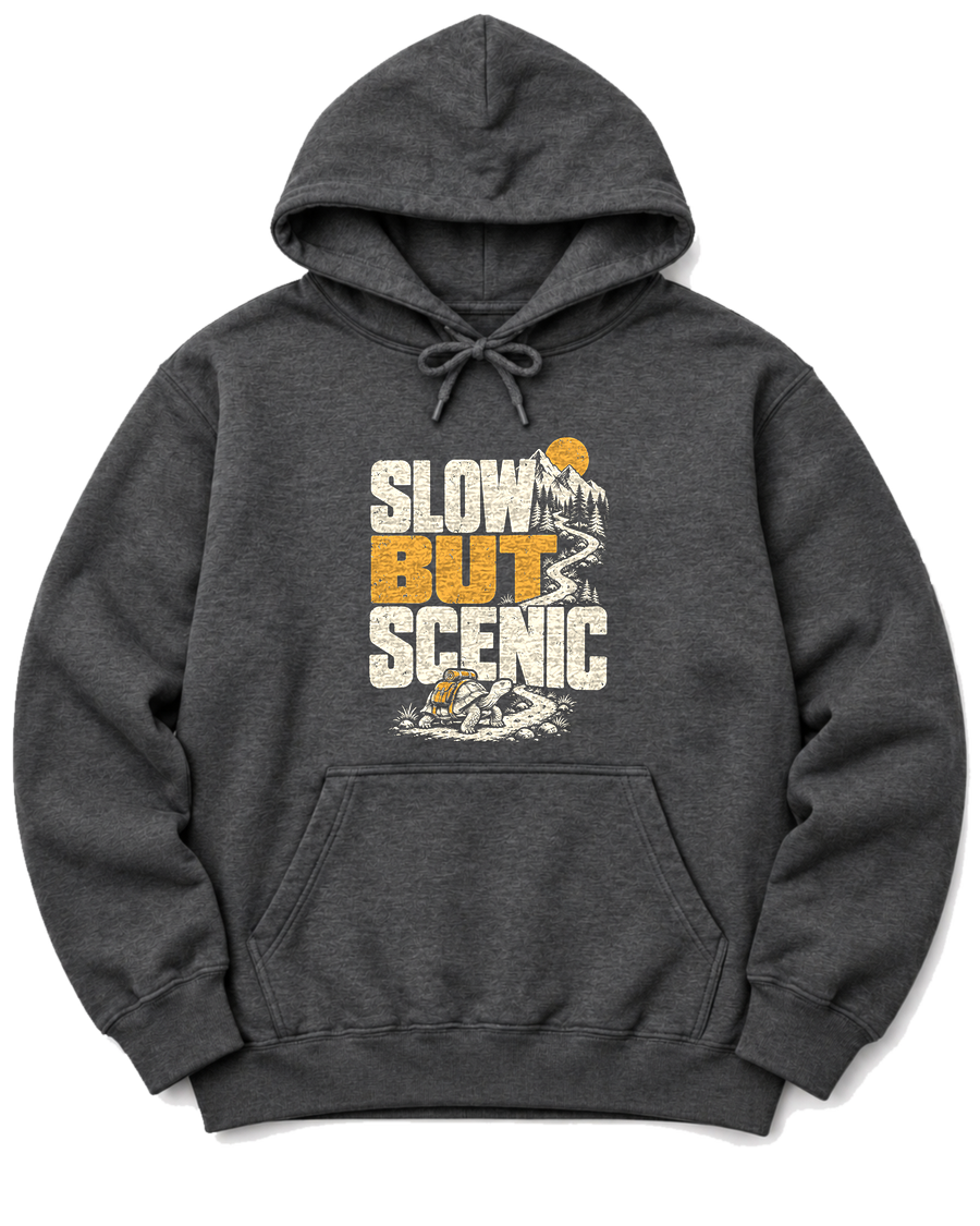 Slow but Scenic Hoodie - Dark Heather