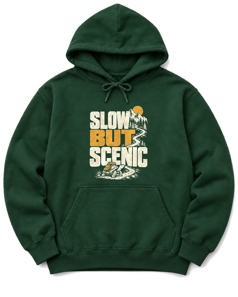 Slow but Scenic Hoodie - Forest Green