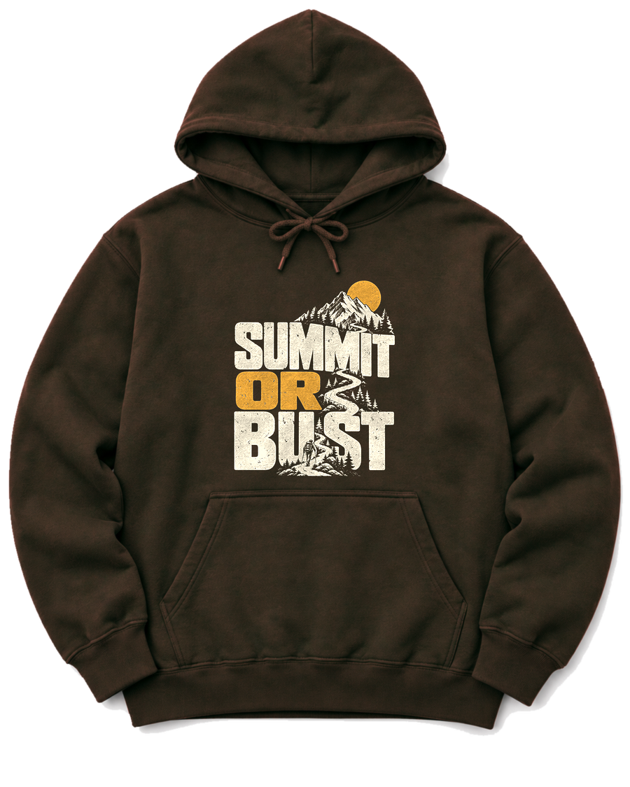 Summit or Bust Hoodie - Dark Chocolate