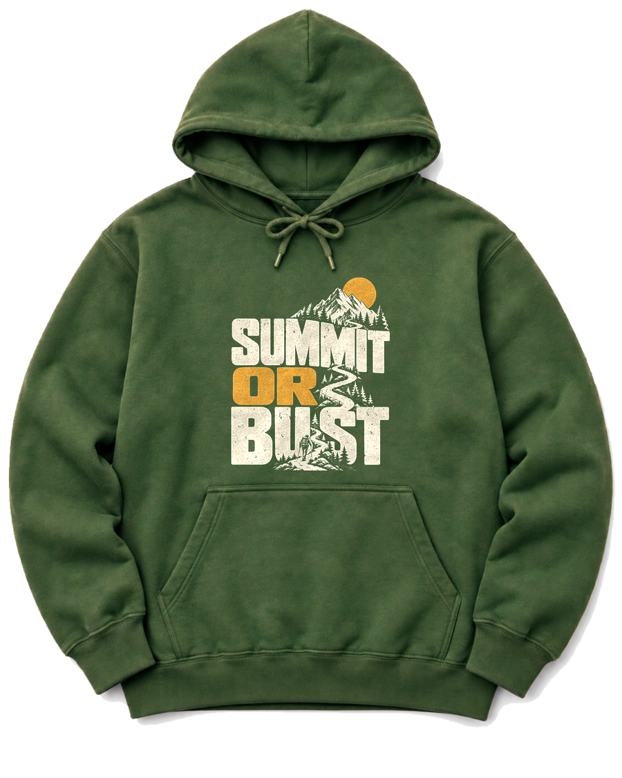 Summit or Bust Hoodie - Military Green