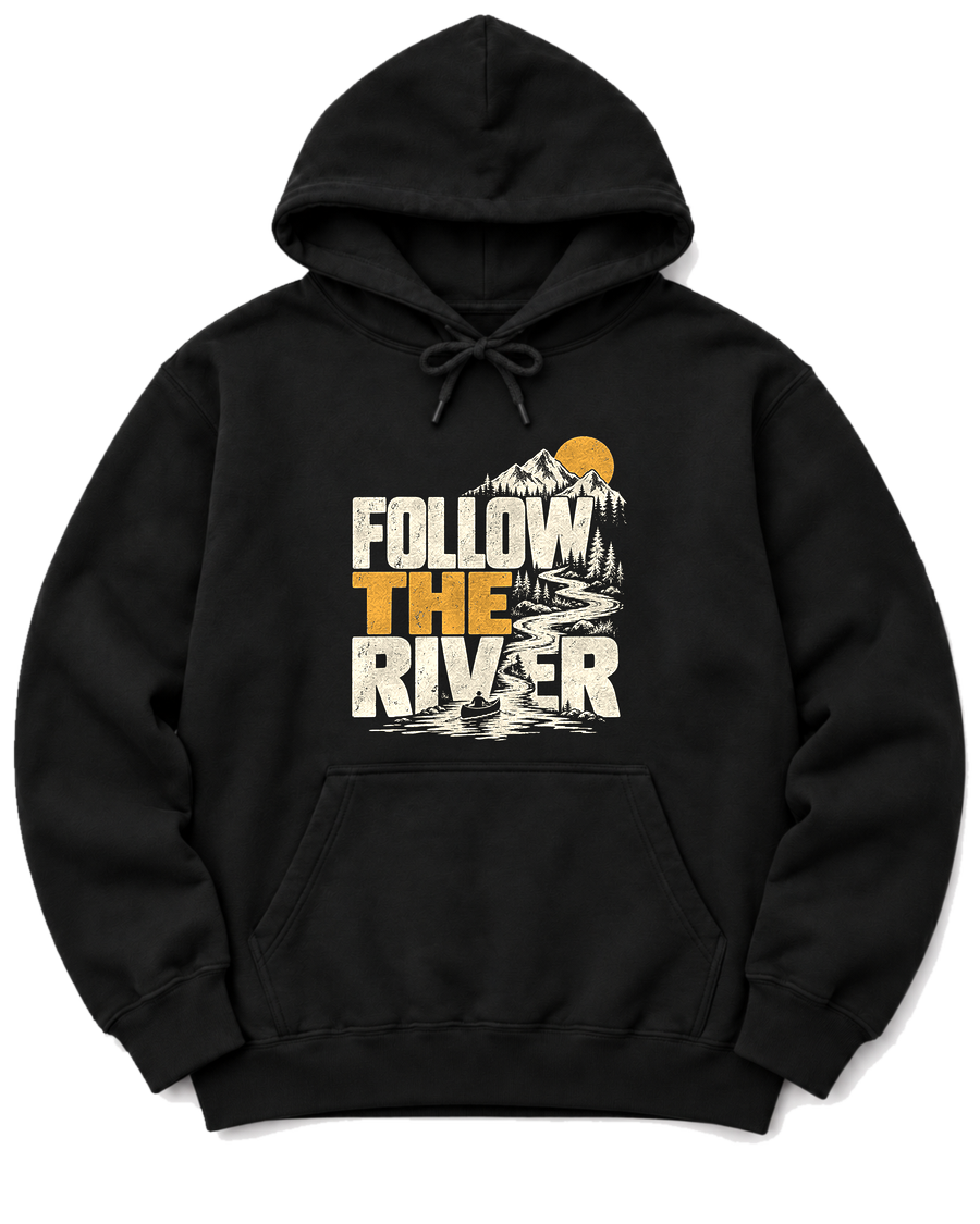 Follow the River Hoodie - Black