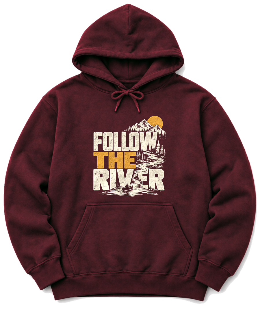 Follow the River Hoodie - Maroon