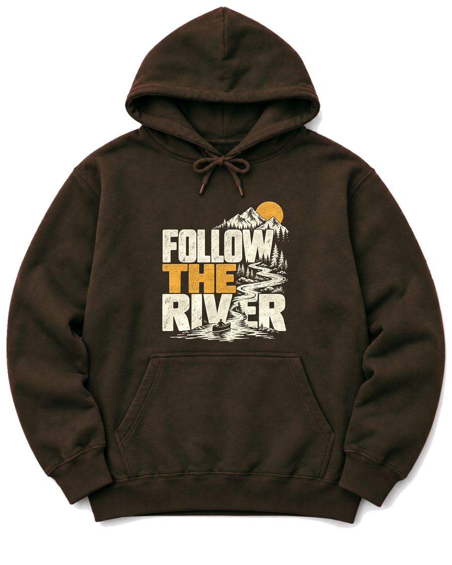 Follow the River Hoodie - Dark Chocolate