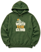 Worth the Climb Summit Flag Hoodie - Military Green