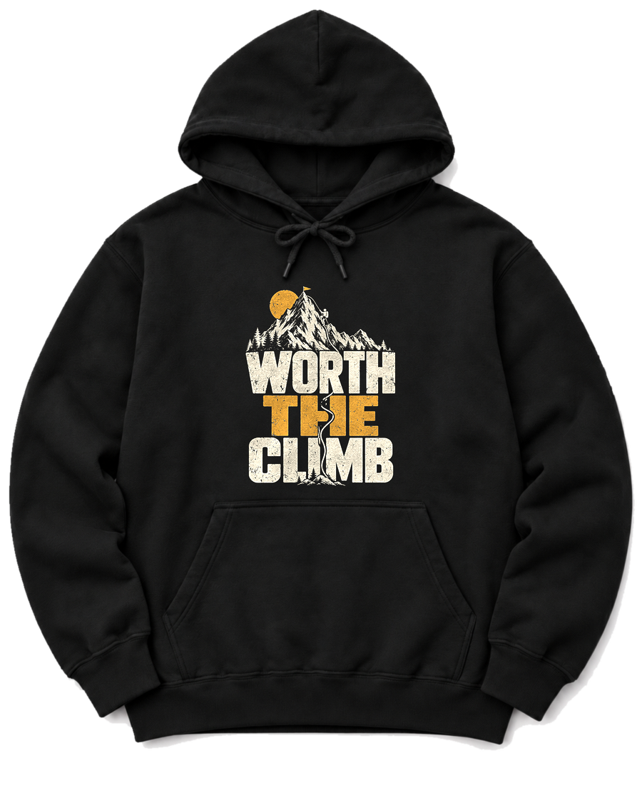 Worth the Climb Summit Flag Hoodie - Black