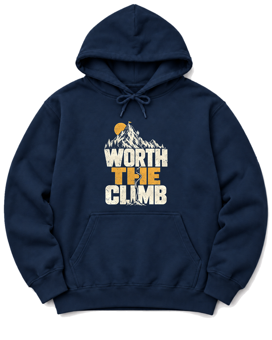 Worth the Climb Summit Flag Hoodie - Navy