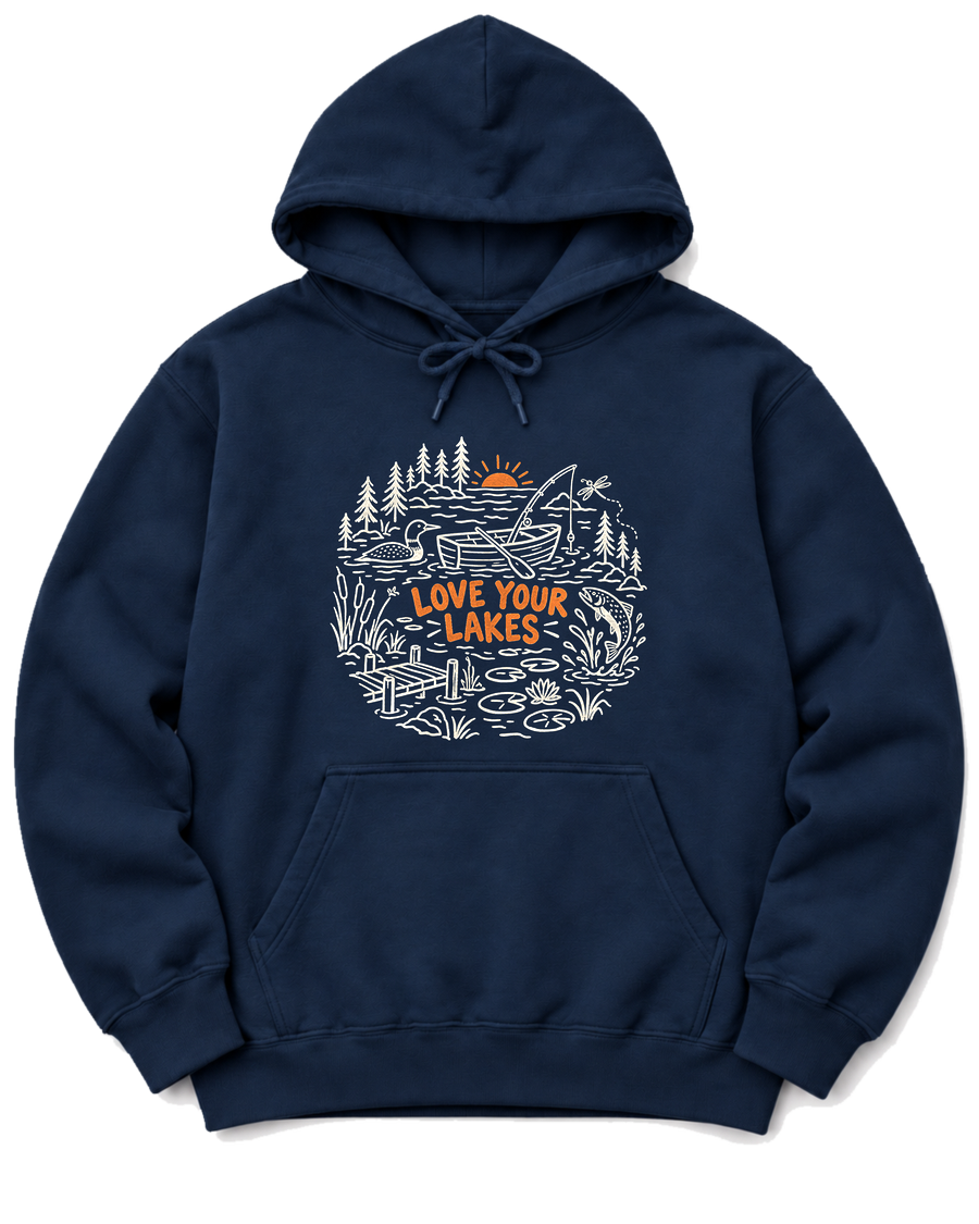 Love Your Lakes Hoodie - Navy