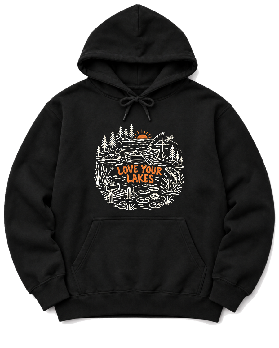 Love Your Lakes Hoodie - Black