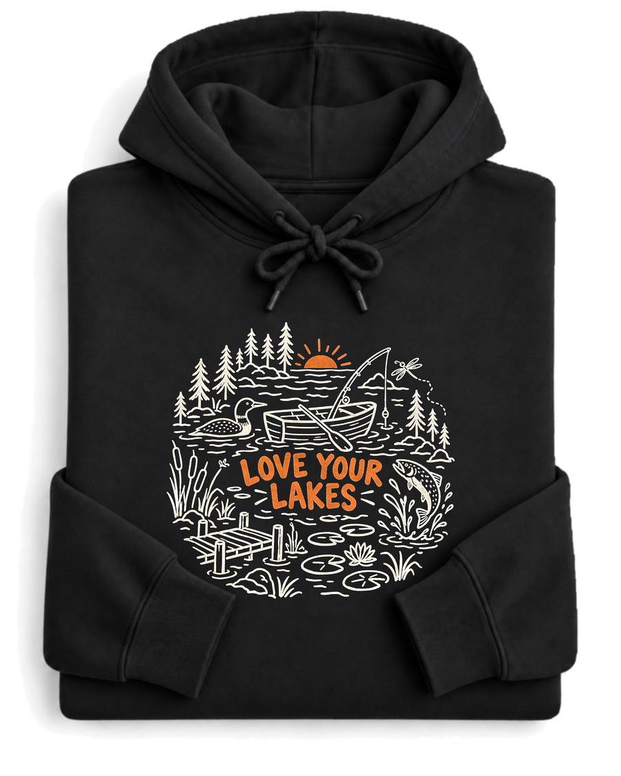 Love Your Lakes Hoodie - Black