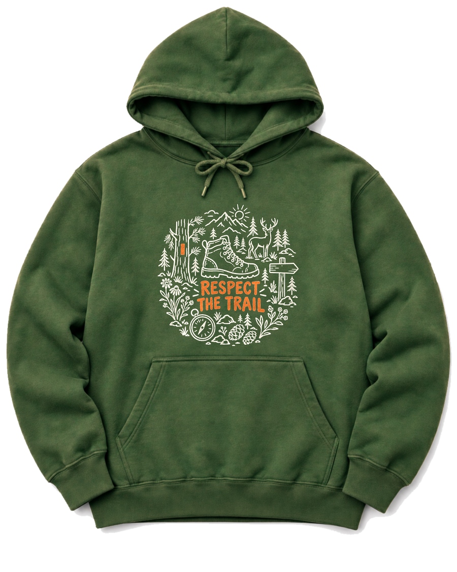 Respect the Trail Hoodie - Military Green