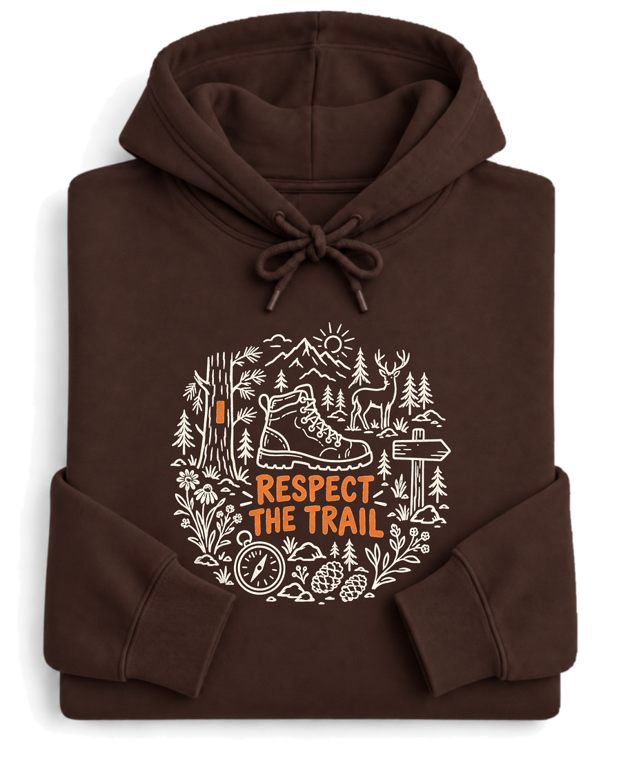 Respect the Trail Hoodie - Dark Chocolate
