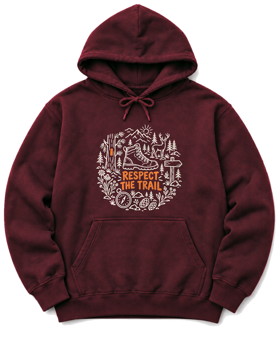 Respect the Trail Hoodie - Maroon
