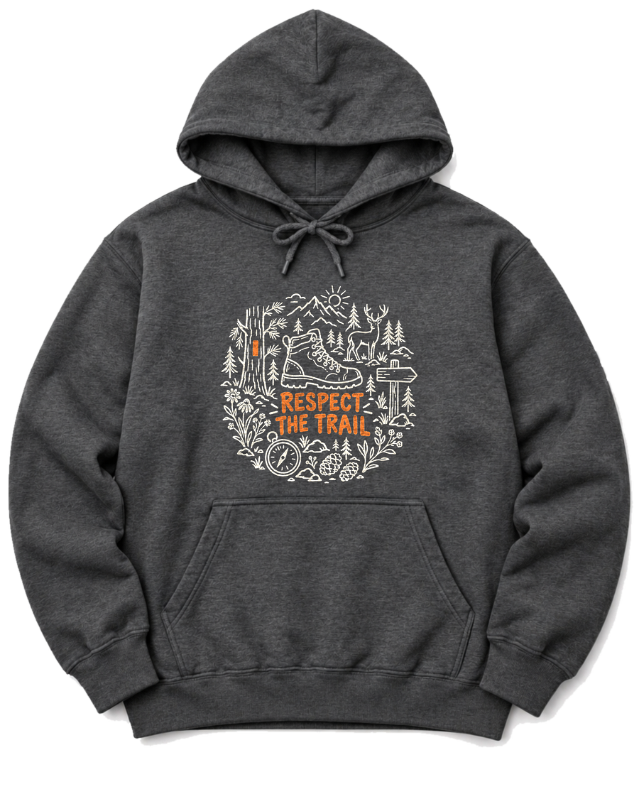 Respect the Trail Hoodie - Dark Heather