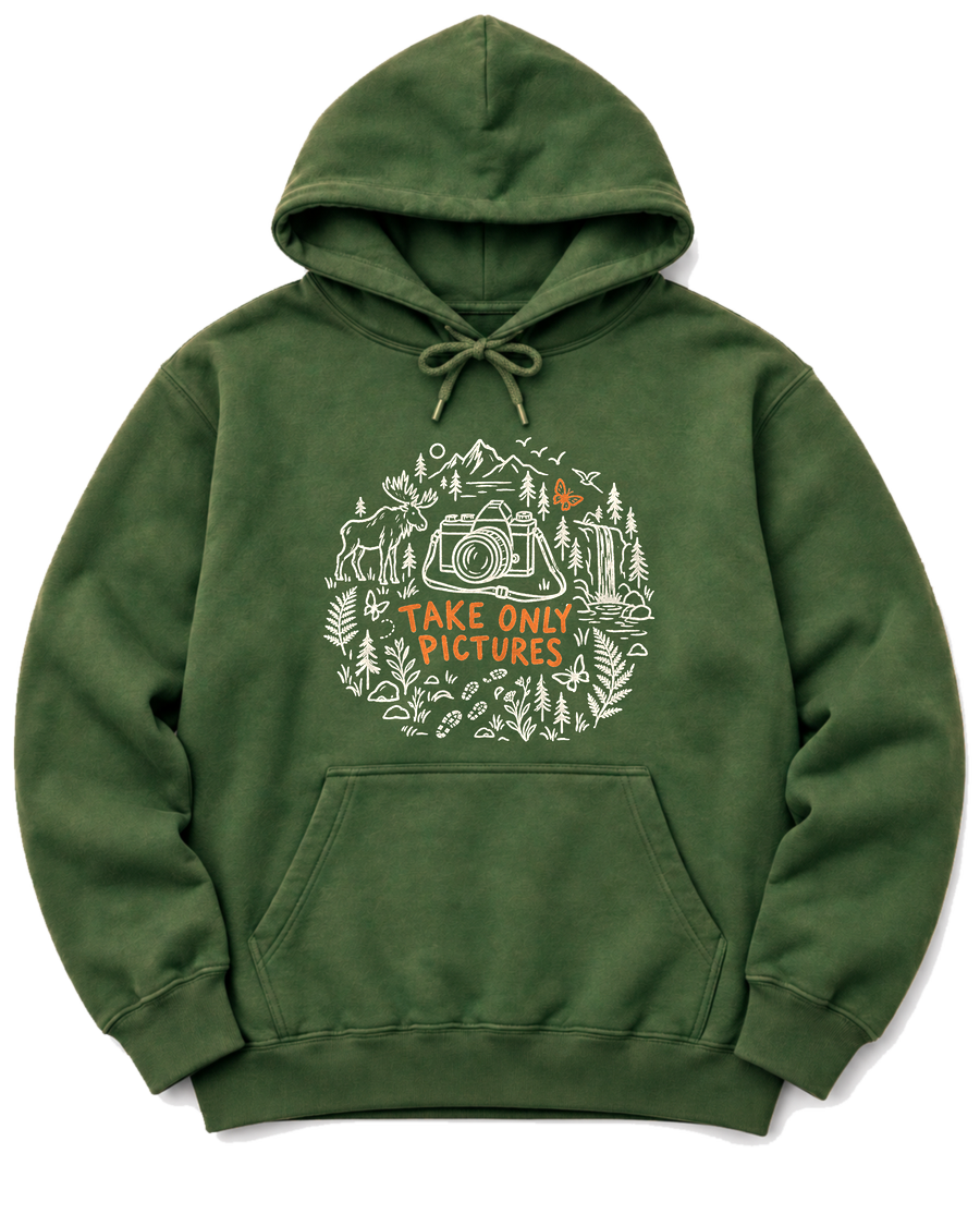 Take Only Pictures Hoodie - Military Green