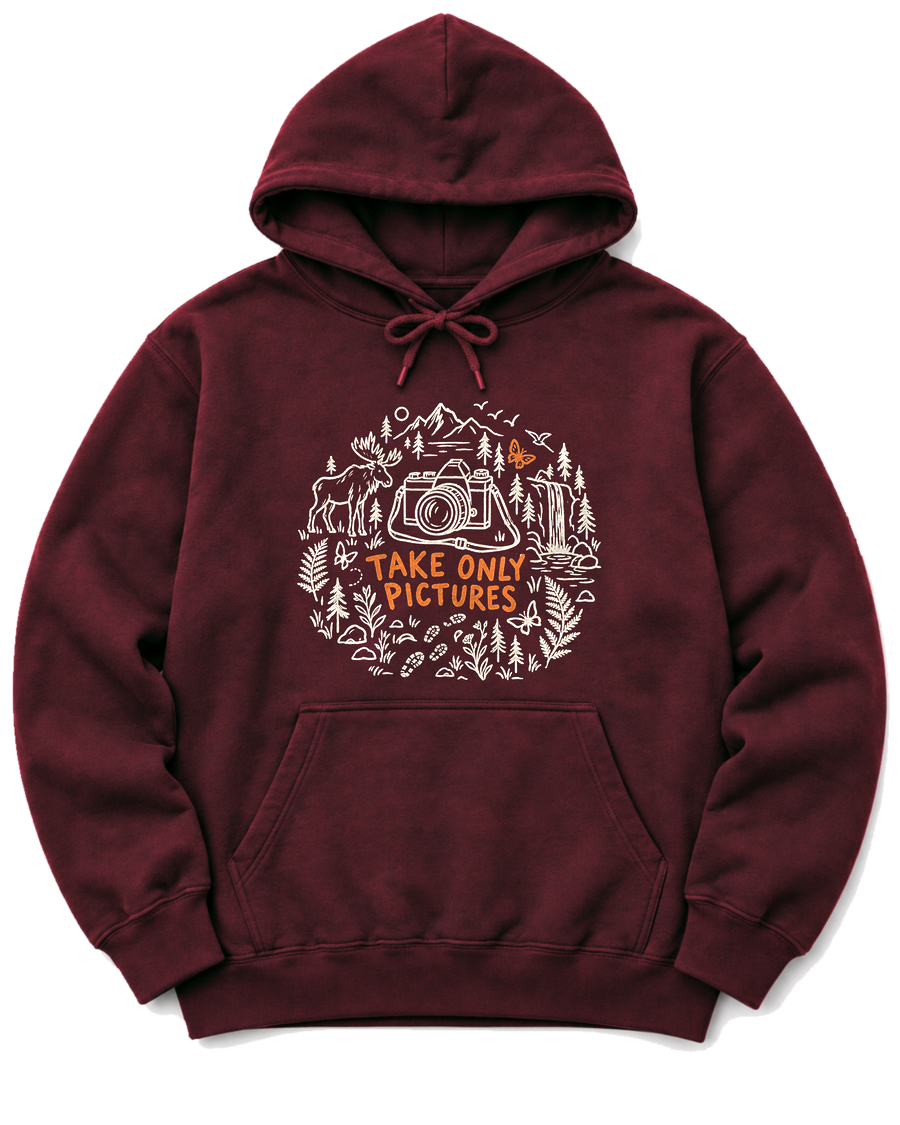 Take Only Pictures Hoodie - Maroon