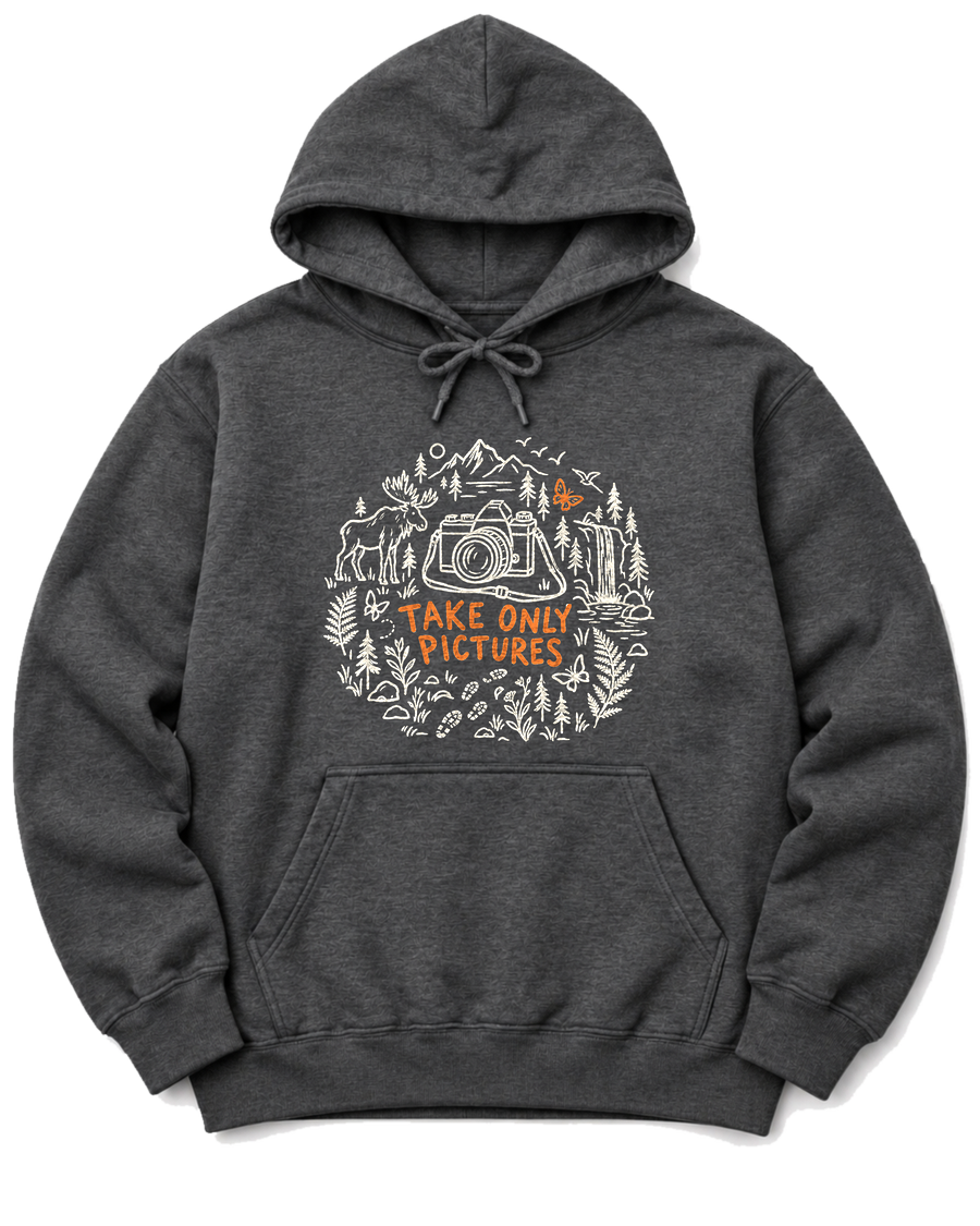 Take Only Pictures Hoodie - Dark Heather