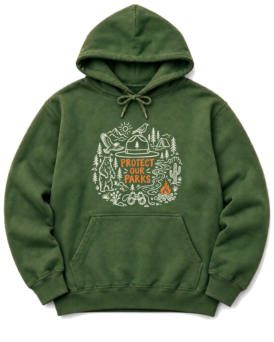Protect Our Parks Hoodie - Military Green