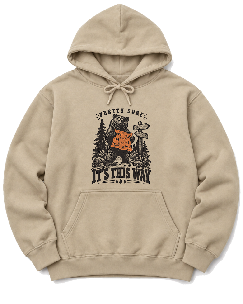 Pretty Sure It's This Way Hoodie - Sand