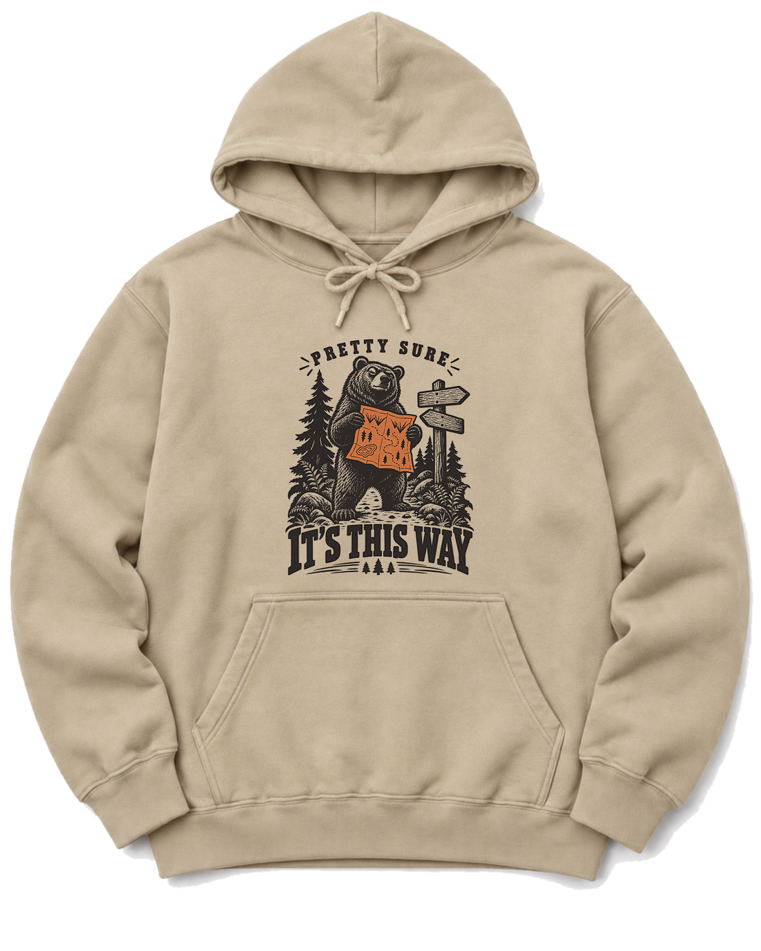Pretty Sure It's This Way Hoodie - Sand