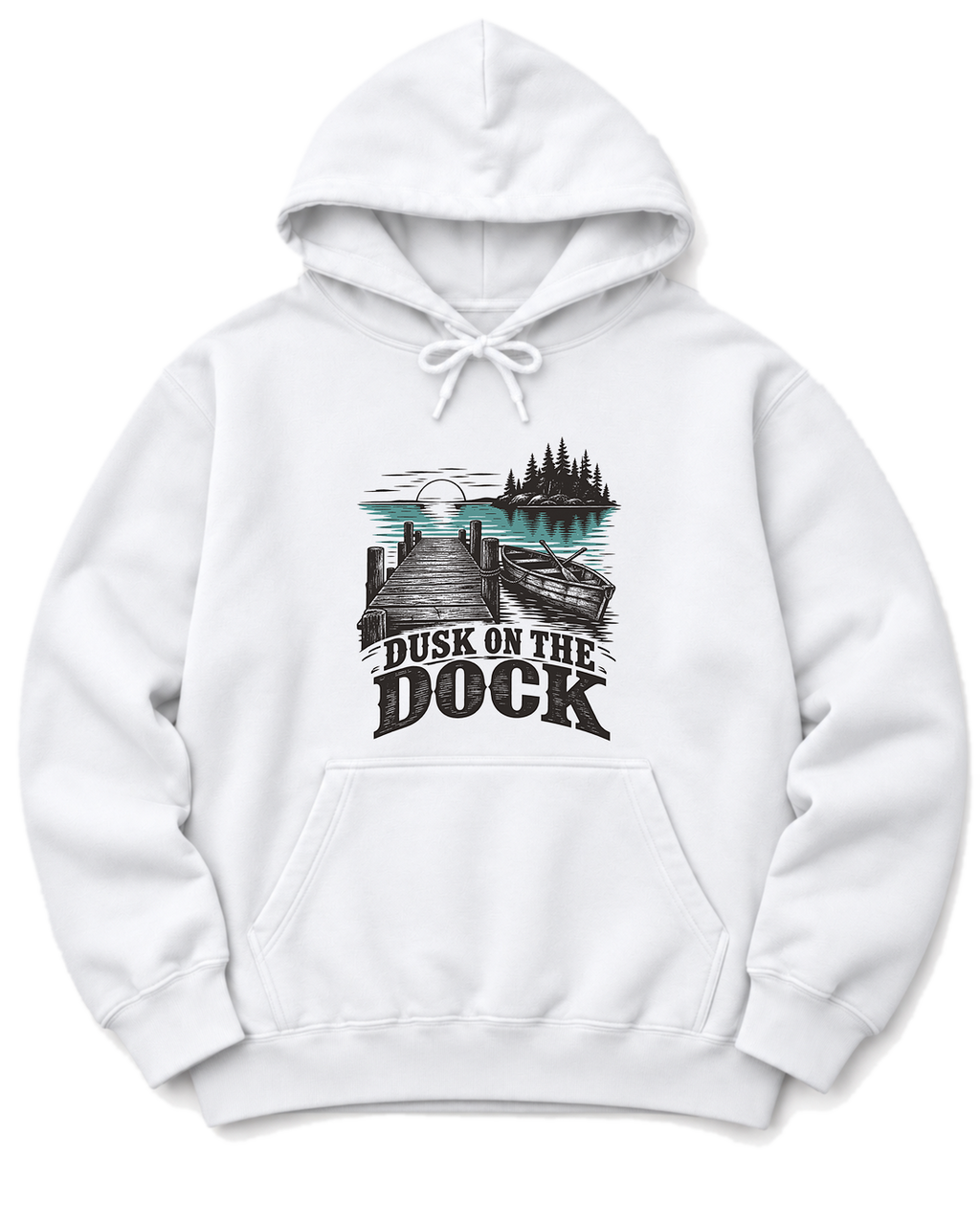 Dusk on the Dock Hoodie - White