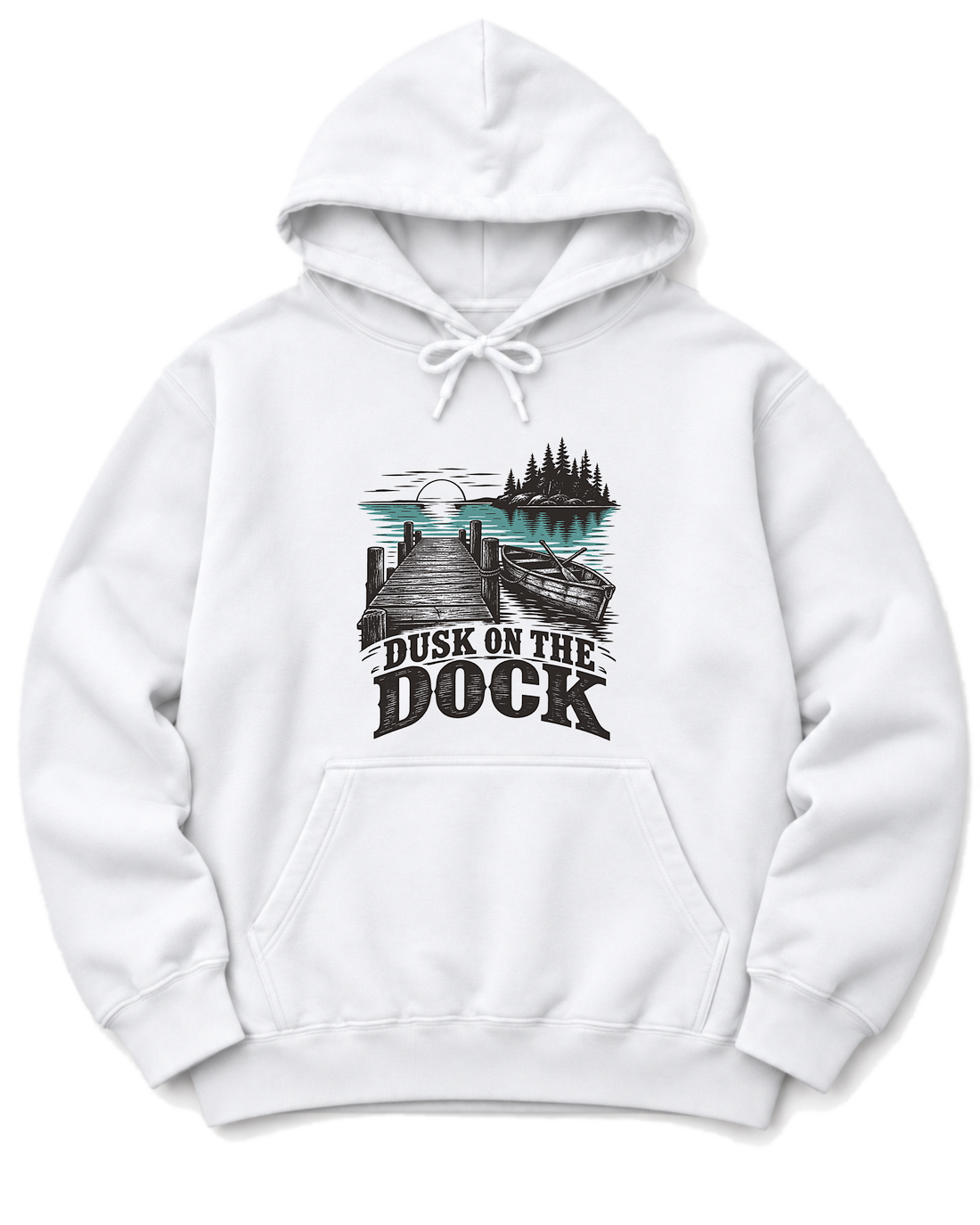Dusk on the Dock Hoodie - White