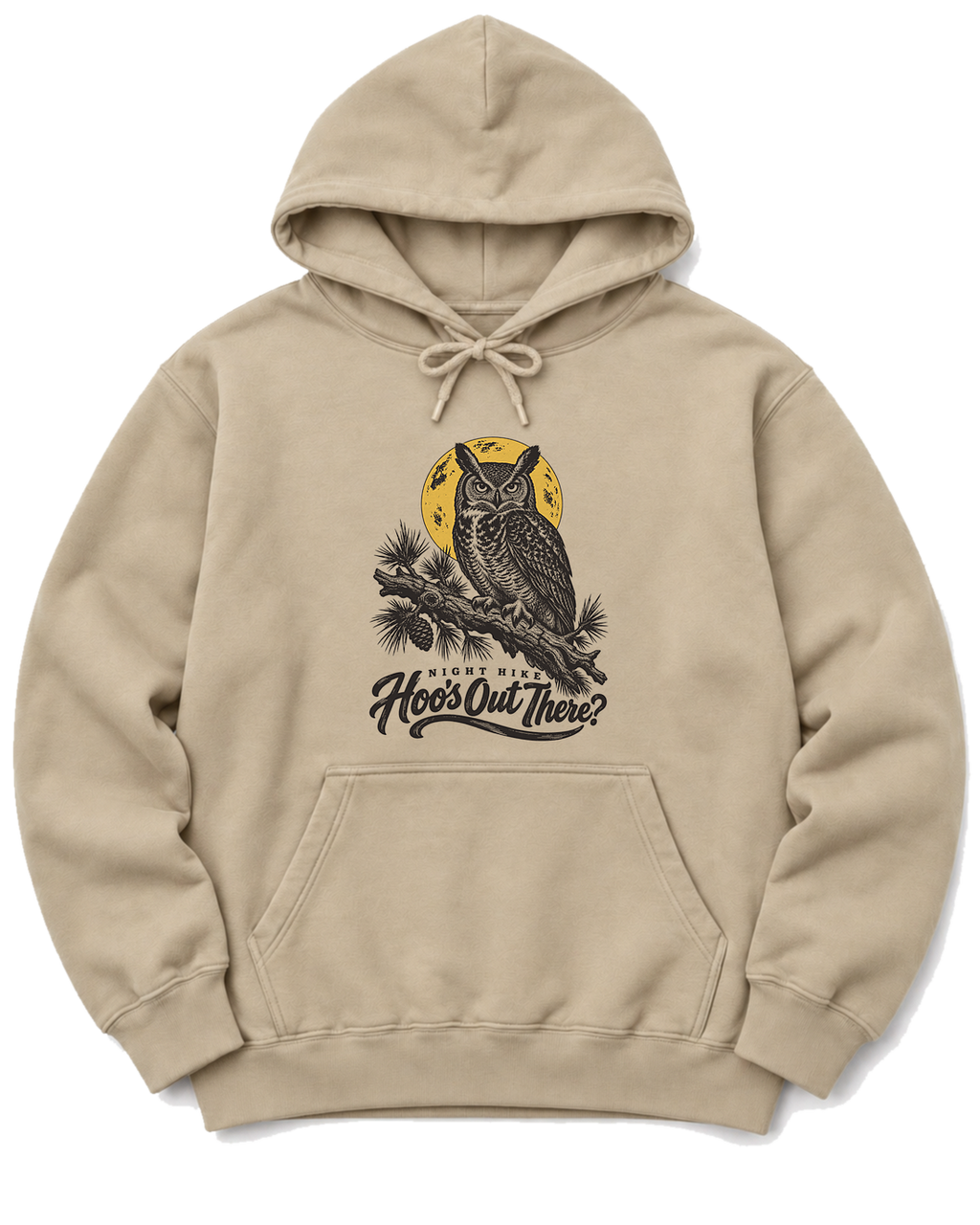 Hoo's Out There Hoodie - Sand