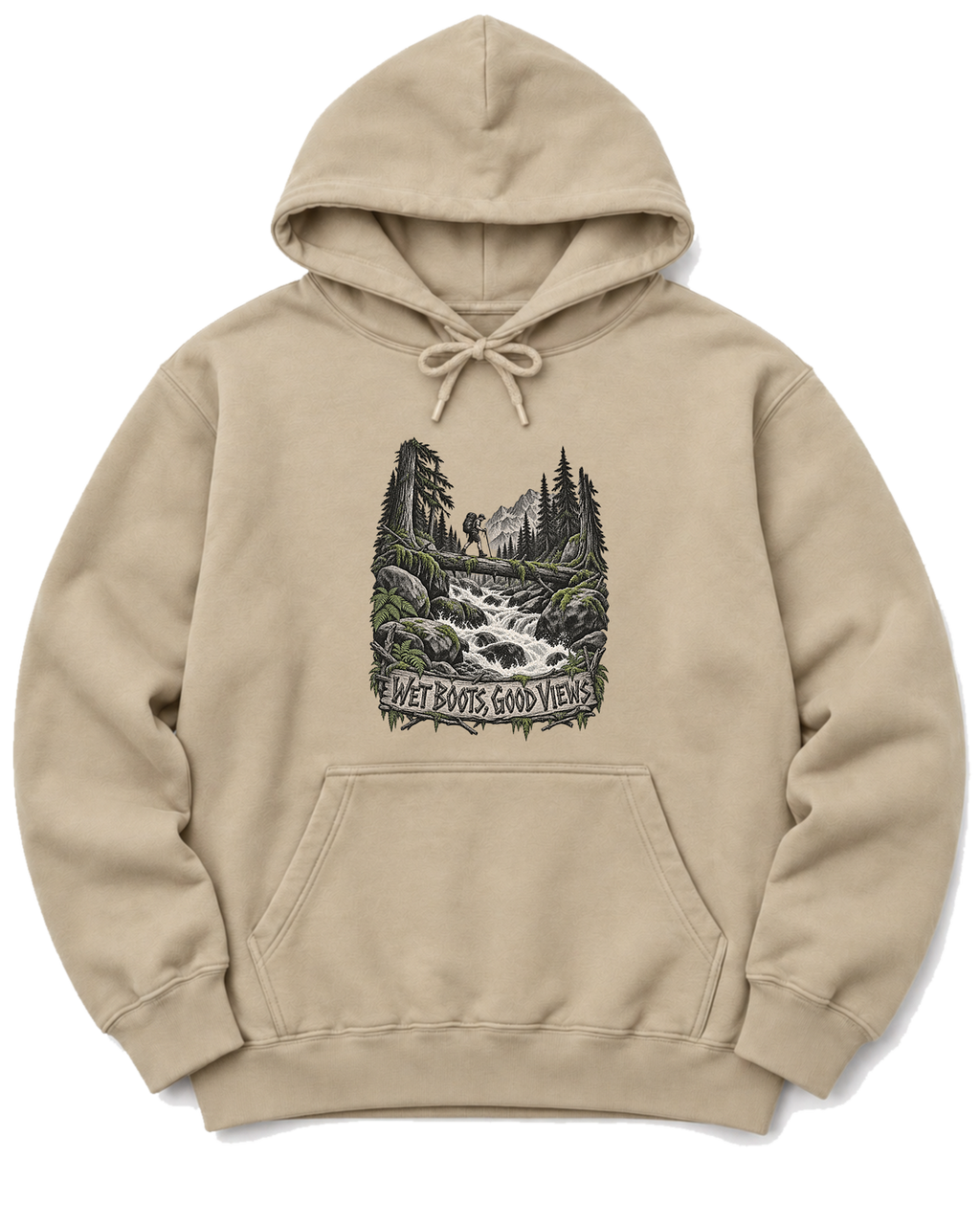 Wet Boots Good Views Hoodie - Sand