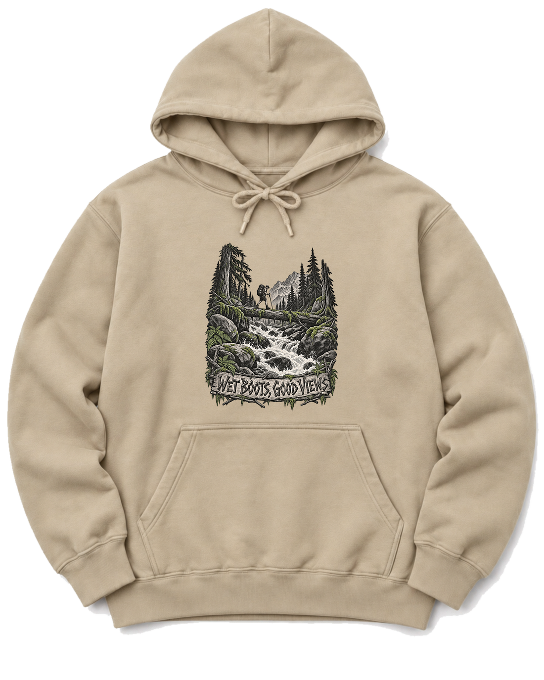 Wet Boots Good Views Hoodie - Sand
